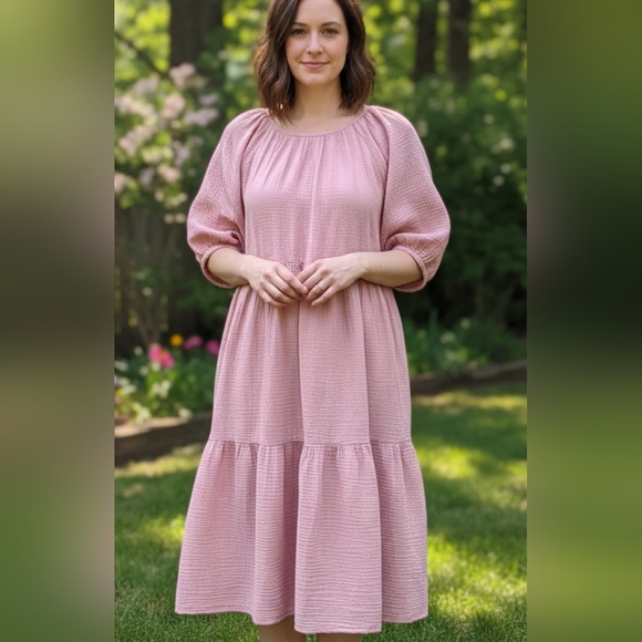 Joe Fresh Light Pink Midi Dress - Picture 2 of 9